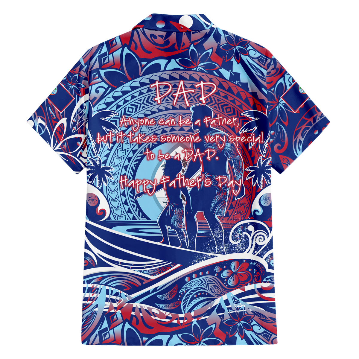 Father's Day Guam Family Matching Short Sleeve Bodycon Dress and Hawaiian Shirt Special Dad Polynesia Paradise