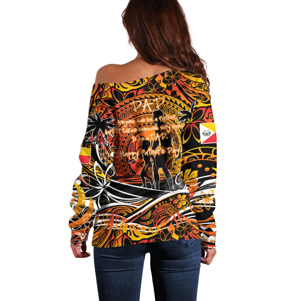 Father's Day Marquesas Islands Off Shoulder Sweater Special Dad Polynesia Paradise