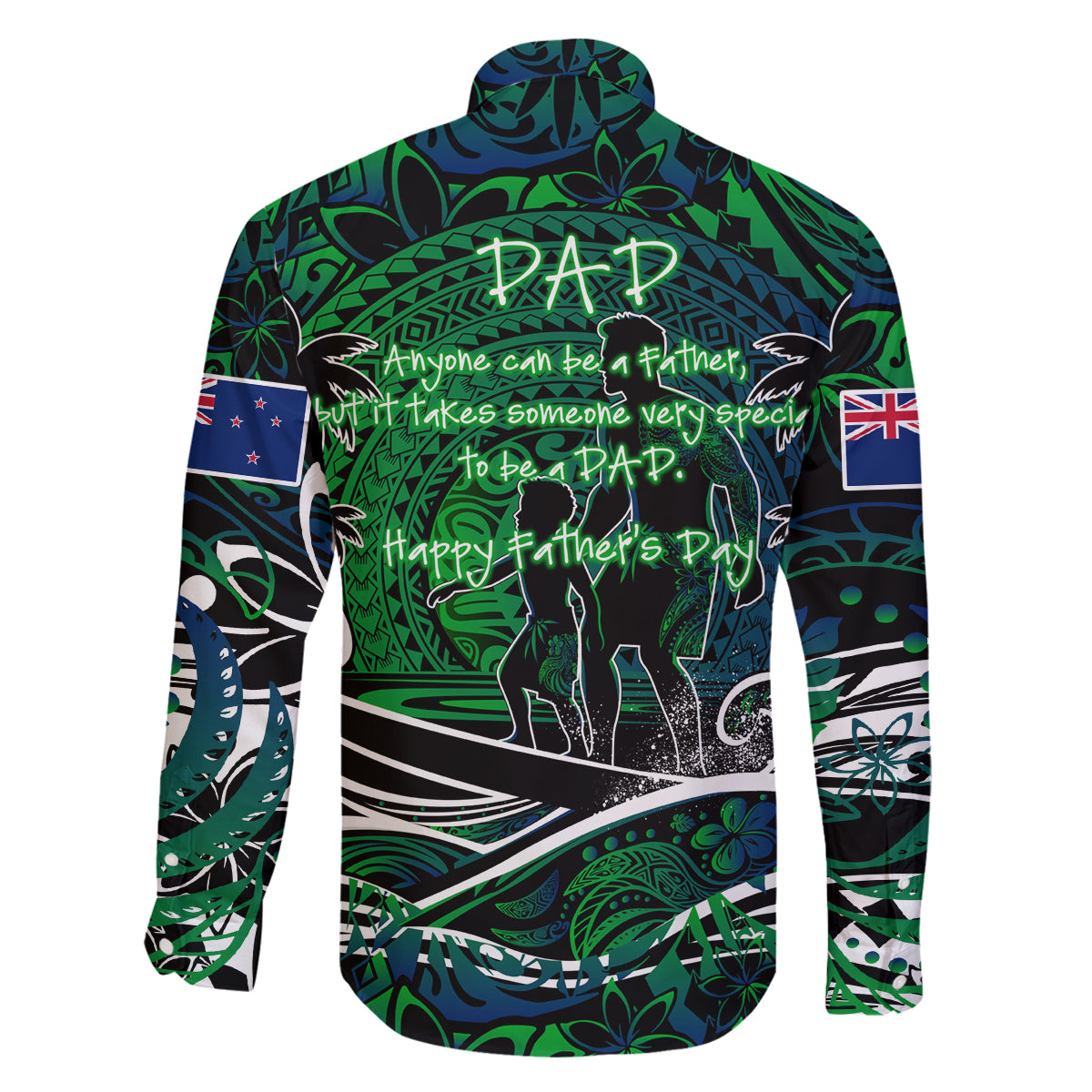 Father's Day New Zealand Family Matching Off Shoulder Maxi Dress and Hawaiian Shirt Special Dad Polynesia Paradise DT02 - Polynesian Pride