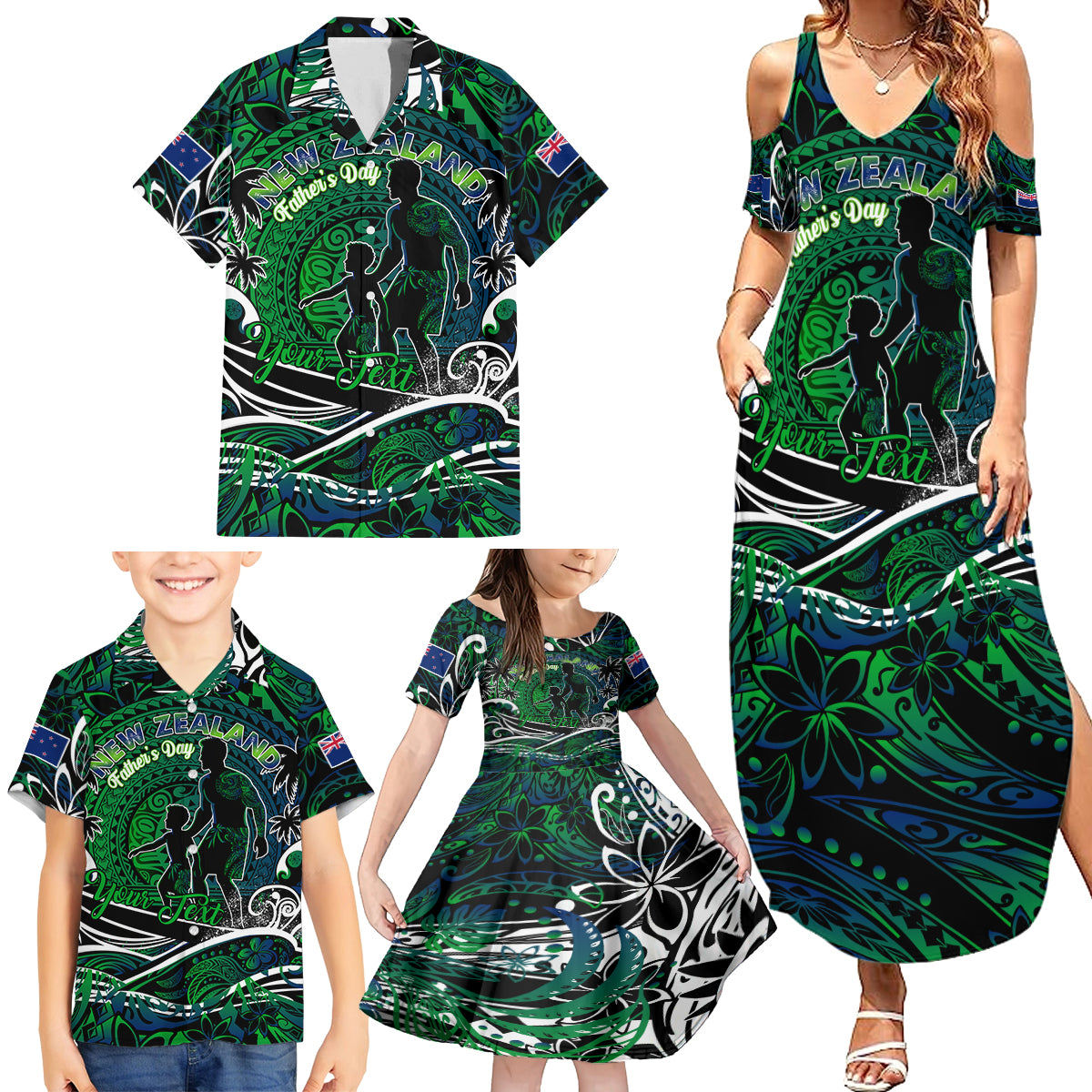 Father's Day New Zealand Family Matching Summer Maxi Dress and Hawaiian Shirt Special Dad Polynesia Paradise DT02 - Polynesian Pride