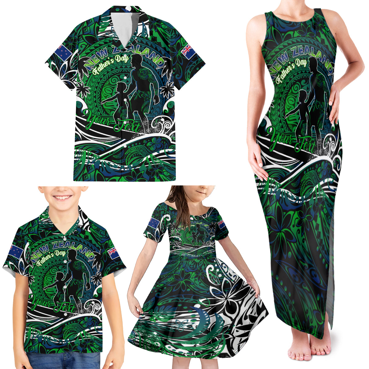 Father's Day New Zealand Family Matching Tank Maxi Dress and Hawaiian Shirt Special Dad Polynesia Paradise DT02 - Polynesian Pride