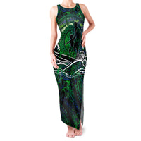 Father's Day New Zealand Family Matching Tank Maxi Dress and Hawaiian Shirt Special Dad Polynesia Paradise DT02 Mom's Dress Green - Polynesian Pride