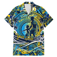Father's Day Tokelau Family Matching Mermaid Dress and Hawaiian Shirt Special Dad Polynesia Paradise DT02 Dad's Shirt - Short Sleeve Blue - Polynesian Pride