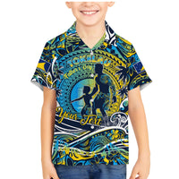 Father's Day Tokelau Family Matching Mermaid Dress and Hawaiian Shirt Special Dad Polynesia Paradise DT02 Son's Shirt Blue - Polynesian Pride