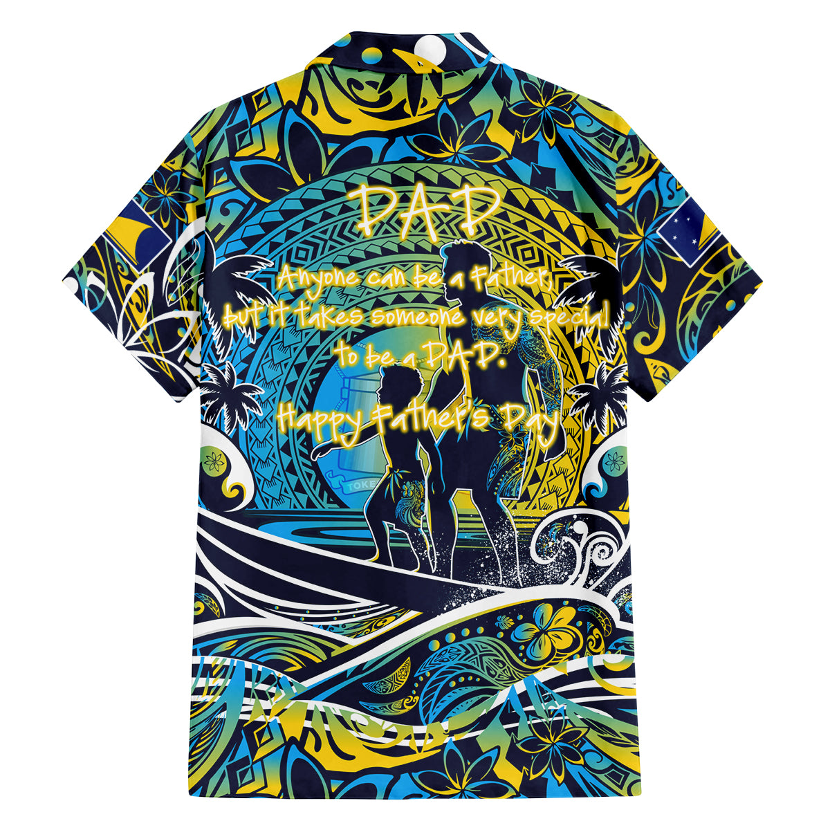 Father's Day Tokelau Family Matching Off The Shoulder Long Sleeve Dress and Hawaiian Shirt Special Dad Polynesia Paradise DT02 - Polynesian Pride