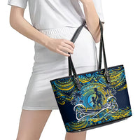 Father's Day Tokelau Leather Tote Bag Special Dad Polynesia Paradise