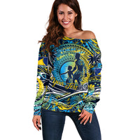 Father's Day Tokelau Off Shoulder Sweater Special Dad Polynesia Paradise