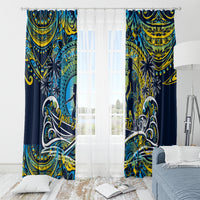 Father's Day Tokelau Window Curtain Special Dad Polynesia Paradise