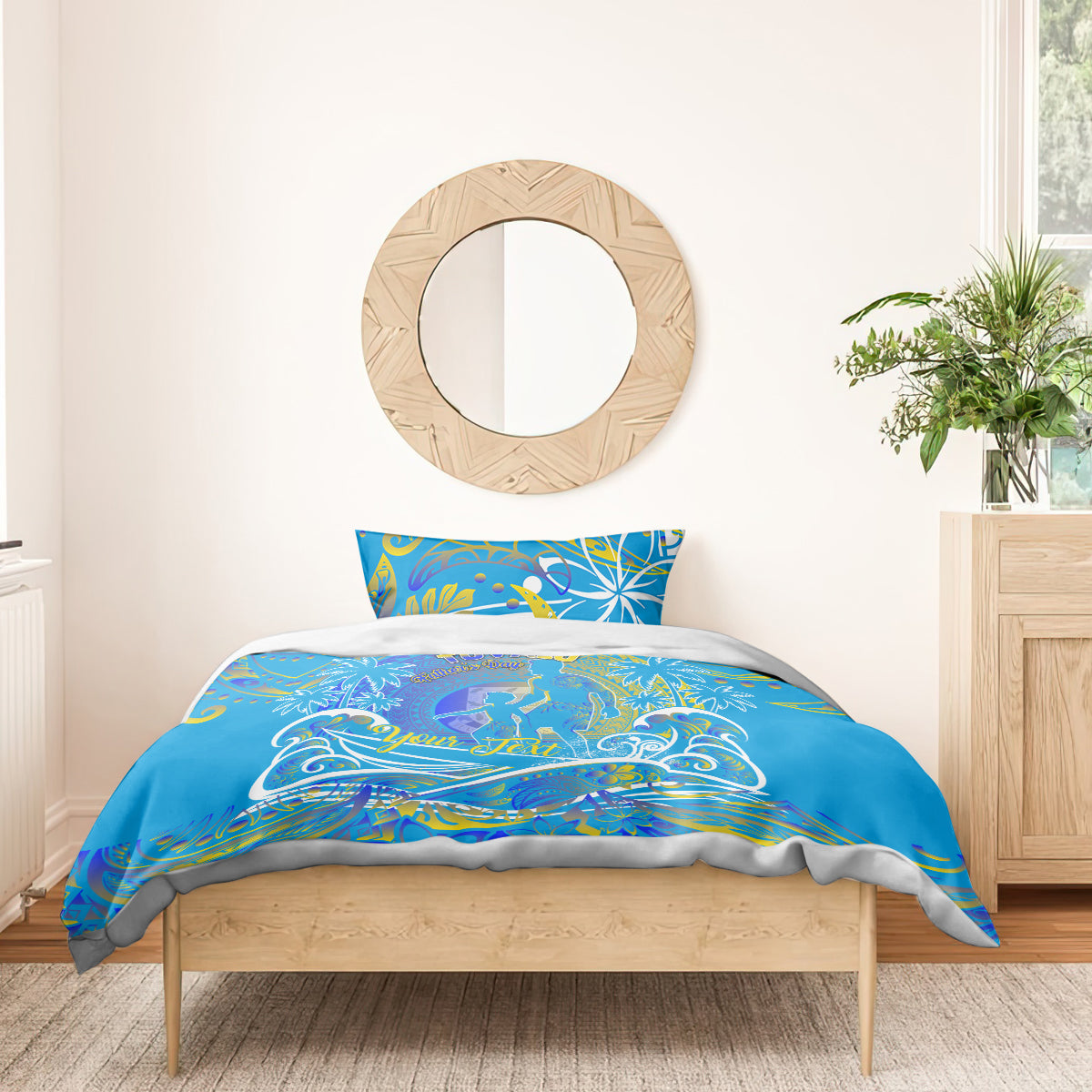 Father's Day Tuvalu Bedding Set Special Dad Polynesia Paradise