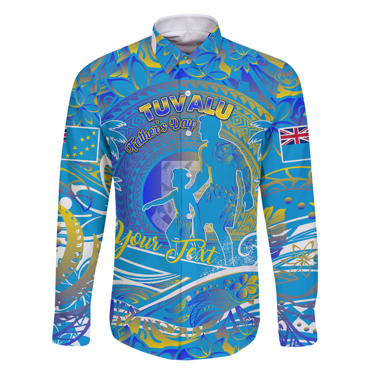 Father's Day Tuvalu Family Matching Mermaid Dress and Hawaiian Shirt Special Dad Polynesia Paradise