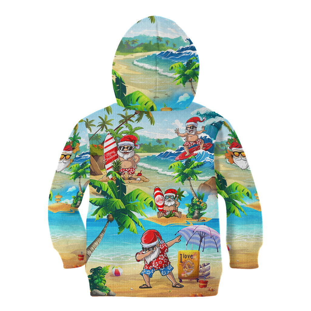 Guam Christmas Kid Hoodie Santa Claus Beach and Wave DT02 - Polynesian Pride