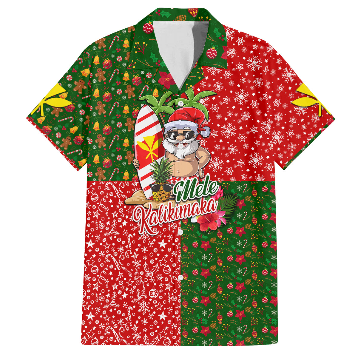Hawaii Christmas Family Matching Long Sleeve Bodycon Dress and Hawaiian Shirt Mele Kalikimaka Kanaka Maoli DT02 Dad's Shirt - Short Sleeve Art - Polynesian Pride
