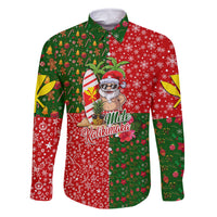 Hawaii Christmas Family Matching Summer Maxi Dress and Hawaiian Shirt Mele Kalikimaka Kanaka Maoli DT02 Dad's Shirt - Long Sleeve Art - Polynesian Pride