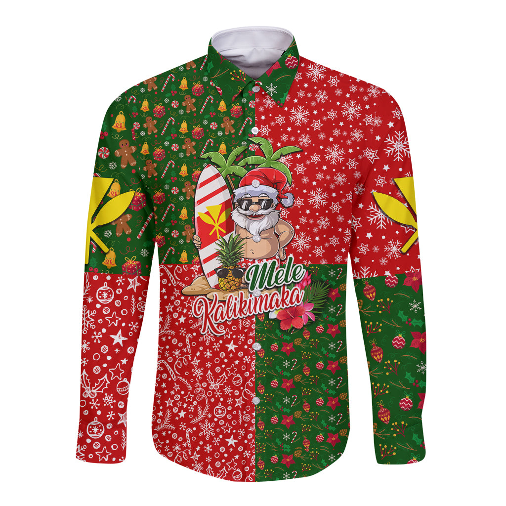 Hawaii Christmas Long Sleeve Button Shirt Mele Kalikimaka Kanaka Maoli DT02 Unisex Art - Polynesian Pride