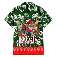 Guam Christmas Family Matching Off Shoulder Long Sleeve Dress and Hawaiian Shirt Felis Pusgua Tropical Xmas Patterns DT02 - Polynesian Pride