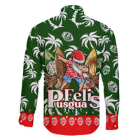 Guam Christmas Family Matching Off Shoulder Long Sleeve Dress and Hawaiian Shirt Felis Pusgua Tropical Xmas Patterns DT02 - Polynesian Pride