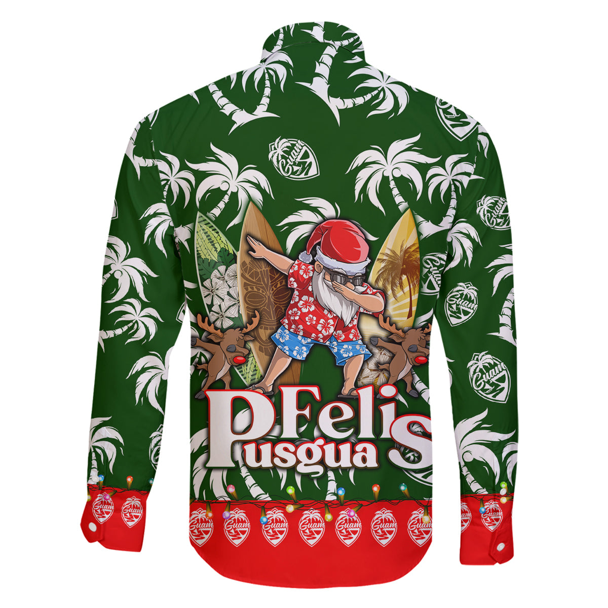 Guam Christmas Family Matching Off Shoulder Maxi Dress and Hawaiian Shirt Felis Pusgua Tropical Xmas Patterns DT02 - Polynesian Pride