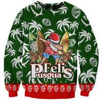 Guam Christmas Sweatshirt Felis Pusgua Tropical Xmas Patterns DT02 Unisex Green - Polynesian Pride