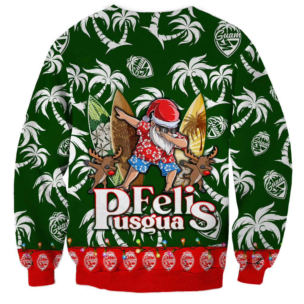 Guam Christmas Sweatshirt Felis Pusgua Tropical Xmas Patterns DT02 - Polynesian Pride