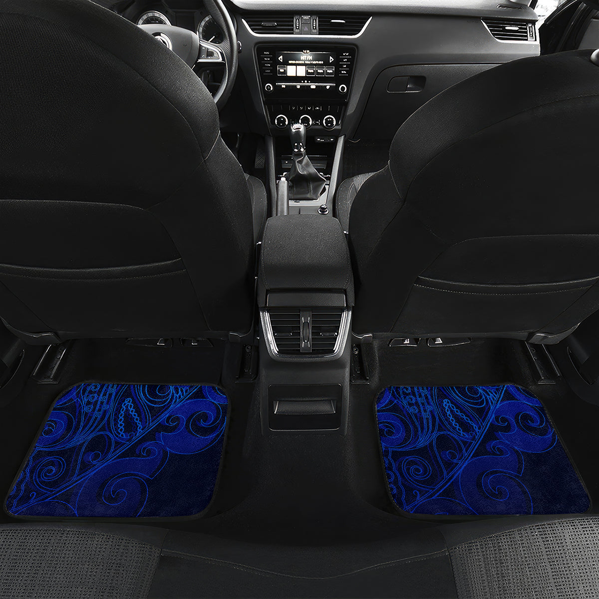 Personalised New Zealand Car Mats Aotearoa Map Silver Fern DT02 - Polynesian Pride