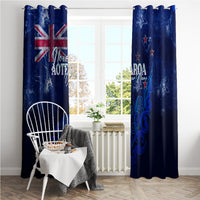 Personalised New Zealand Window Curtain Aotearoa Map Silver Fern DT02 - Polynesian Pride