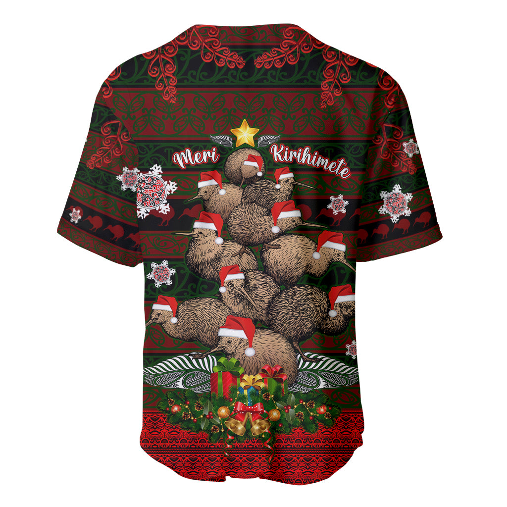 Meri Kirihimete New Zealand Baseball Jersey Christmas Kiwi Maori DT02 - Polynesian Pride