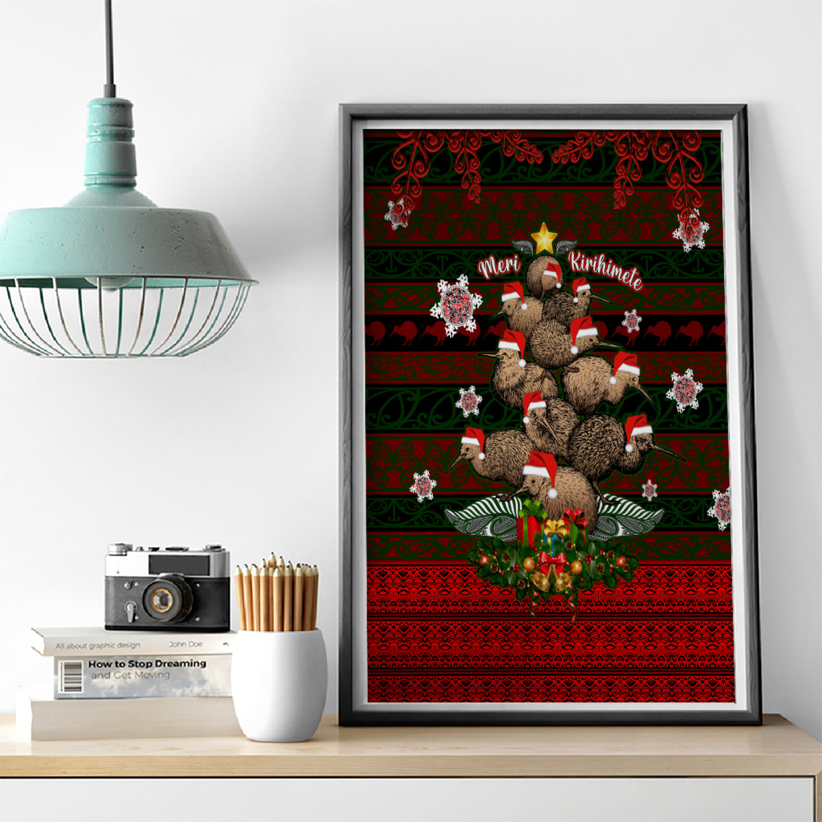 Meri Kirihimete New Zealand Canvas Wall Art Christmas Kiwi Maori DT02 - Polynesian Pride