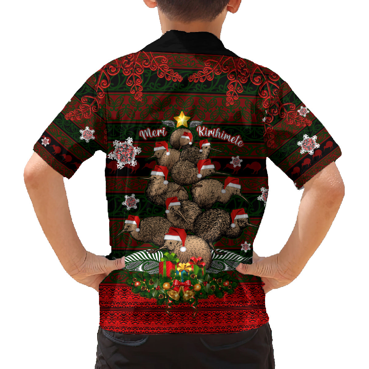 Meri Kirihimete New Zealand Family Matching Off Shoulder Maxi Dress and Hawaiian Shirt Christmas Kiwi Maori DT02 - Polynesian Pride
