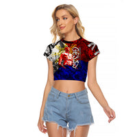 Philippines Bonifacio Day Raglan Cropped T Shirt DT02 Female Art - Polynesian Pride
