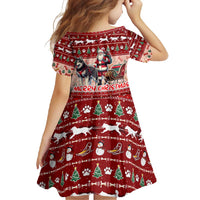 Dog Sled Christmas Family Matching Off Shoulder Maxi Dress and Hawaiian Shirt Husky Sleigh Ride Design DT02 - Polynesian Pride