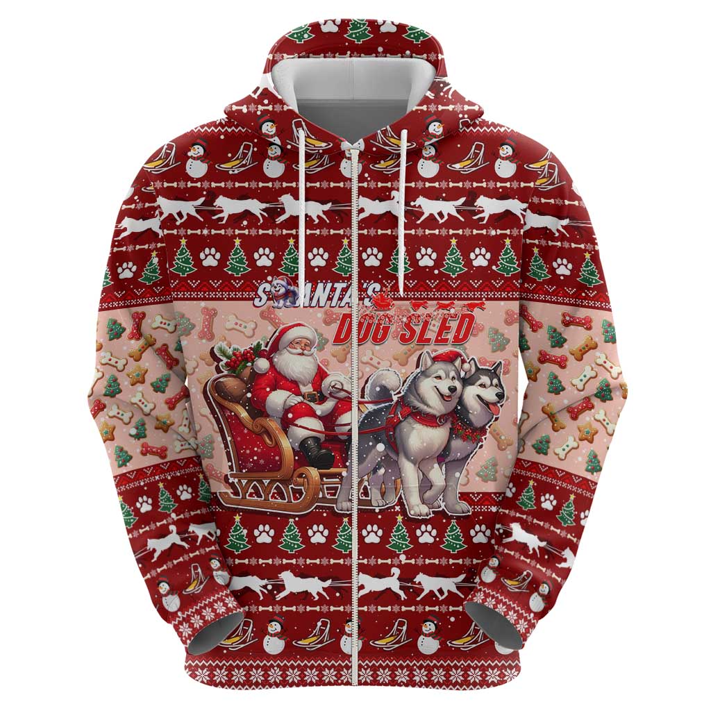 Dog Sled Christmas Hoodie Husky Sleigh Ride Design - Polynesian Pride