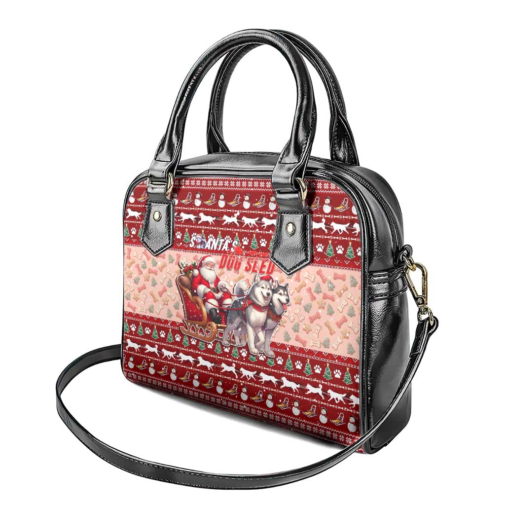 Dog Sled Christmas Shoulder Handbag Husky Sleigh Ride Design - Polynesian Pride