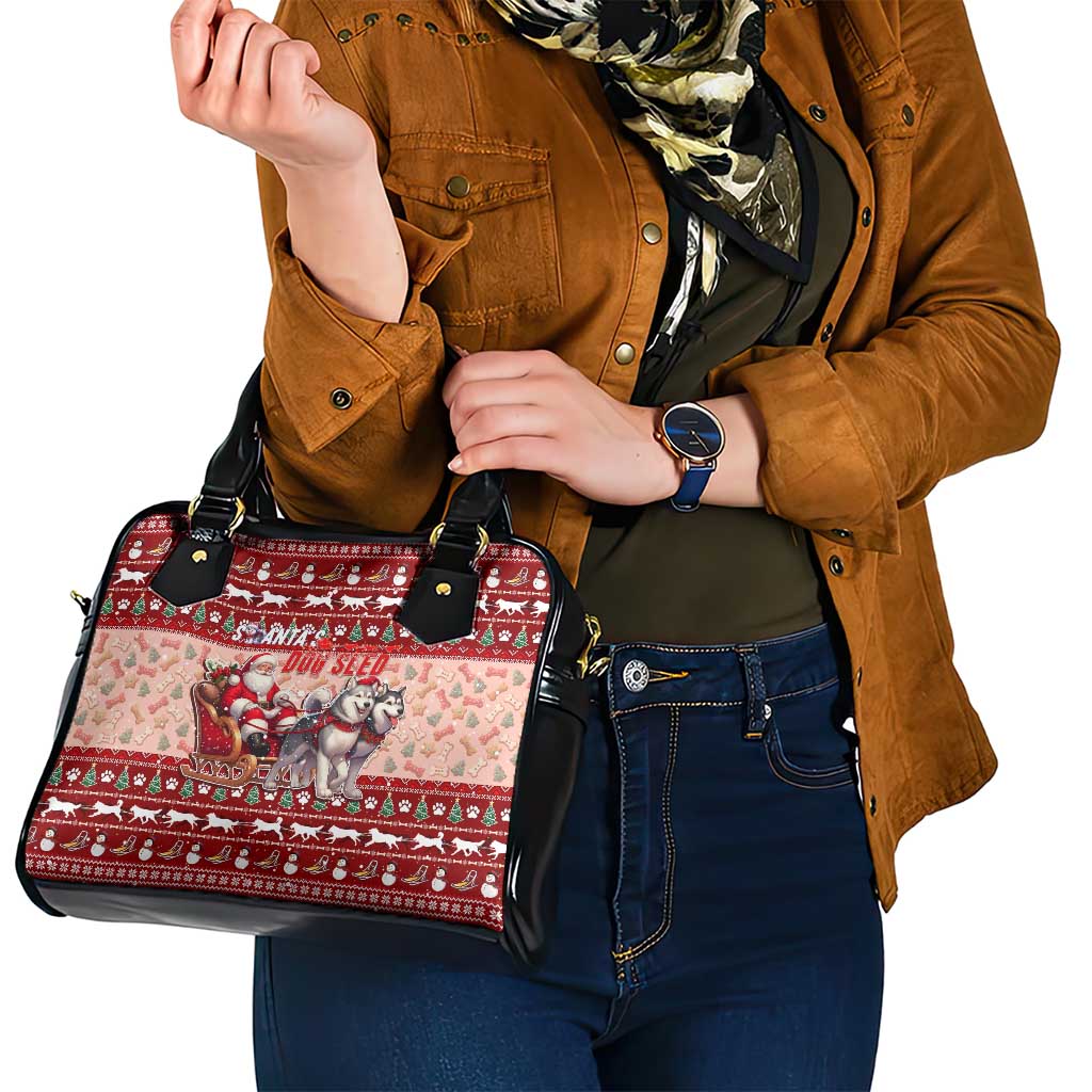 Dog Sled Christmas Shoulder Handbag Husky Sleigh Ride Design - Polynesian Pride