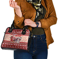 Dog Sled Christmas Shoulder Handbag Husky Sleigh Ride Design - Polynesian Pride