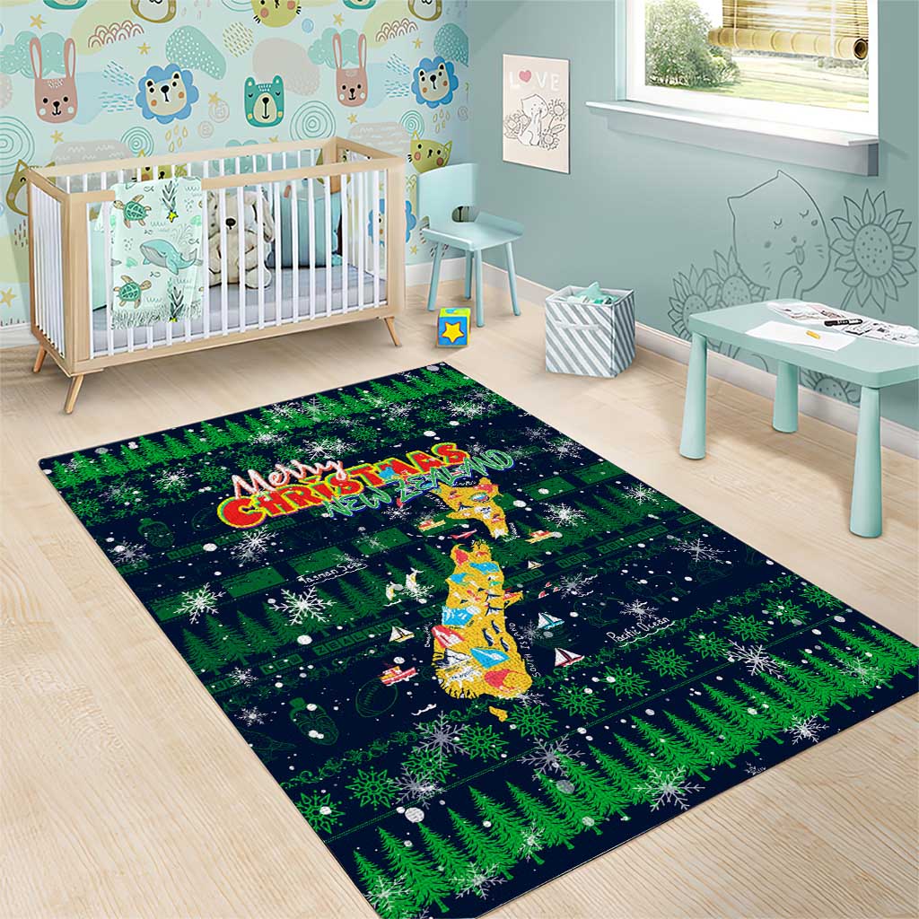 Merry Christmas New Zealand Area Rug Xmas Travel Map DT02 - Polynesian Pride