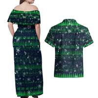 Merry Christmas New Zealand Couples Matching Off Shoulder Maxi Dress and Hawaiian Shirt Xmas Travel Map DT02 - Polynesian Pride