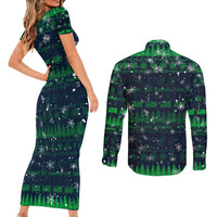 Merry Christmas New Zealand Couples Matching Short Sleeve Bodycon Dress and Long Sleeve Button Shirt Xmas Travel Map DT02 - Polynesian Pride