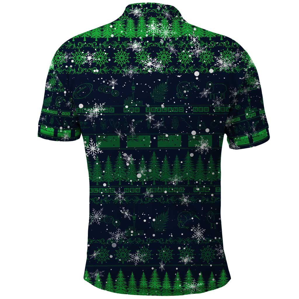 Merry Christmas New Zealand Polo Shirt Xmas Travel Map - Polynesian Pride
