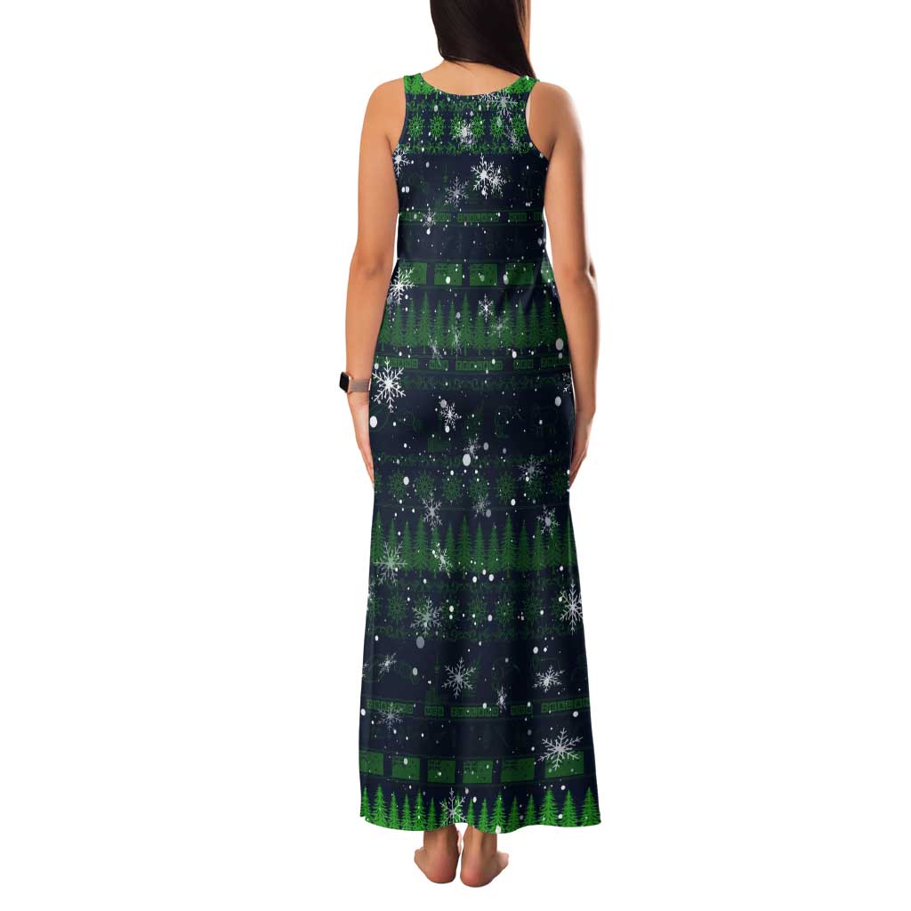 Merry Christmas New Zealand Tank Maxi Dress Xmas Travel Map - Polynesian Pride