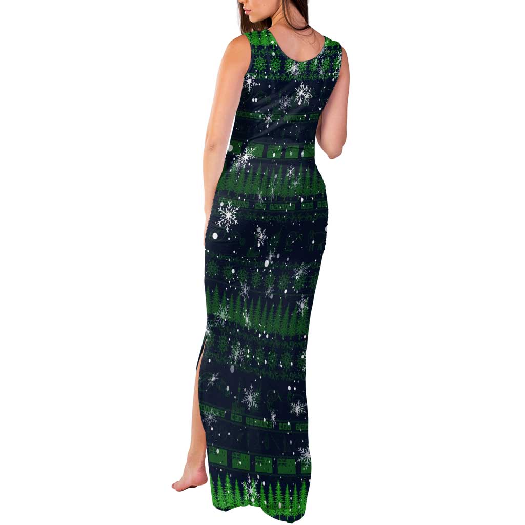Merry Christmas New Zealand Tank Maxi Dress Xmas Travel Map - Polynesian Pride