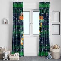 Merry Christmas New Zealand Window Curtain Xmas Travel Map - Polynesian Pride
