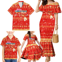 Merry Christmas Hawaii Family Matching Mermaid Dress and Hawaiian Shirt Xmas Travel Map DT02 - Polynesian Pride