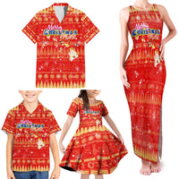 Merry Christmas Hawaii Family Matching Tank Maxi Dress and Hawaiian Shirt Xmas Travel Map DT02 - Polynesian Pride