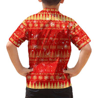 Merry Christmas Hawaii Kid Hawaiian Shirt Xmas Travel Map - Polynesian Pride
