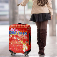 Merry Christmas Hawaii Luggage Cover Xmas Travel Map - Polynesian Pride