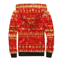 Merry Christmas Hawaii Sherpa Hoodie Xmas Travel Map - Polynesian Pride