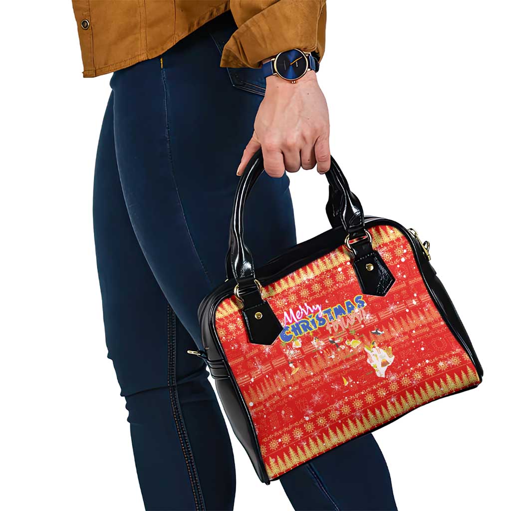 Merry Christmas Hawaii Shoulder Handbag Xmas Travel Map - Polynesian Pride