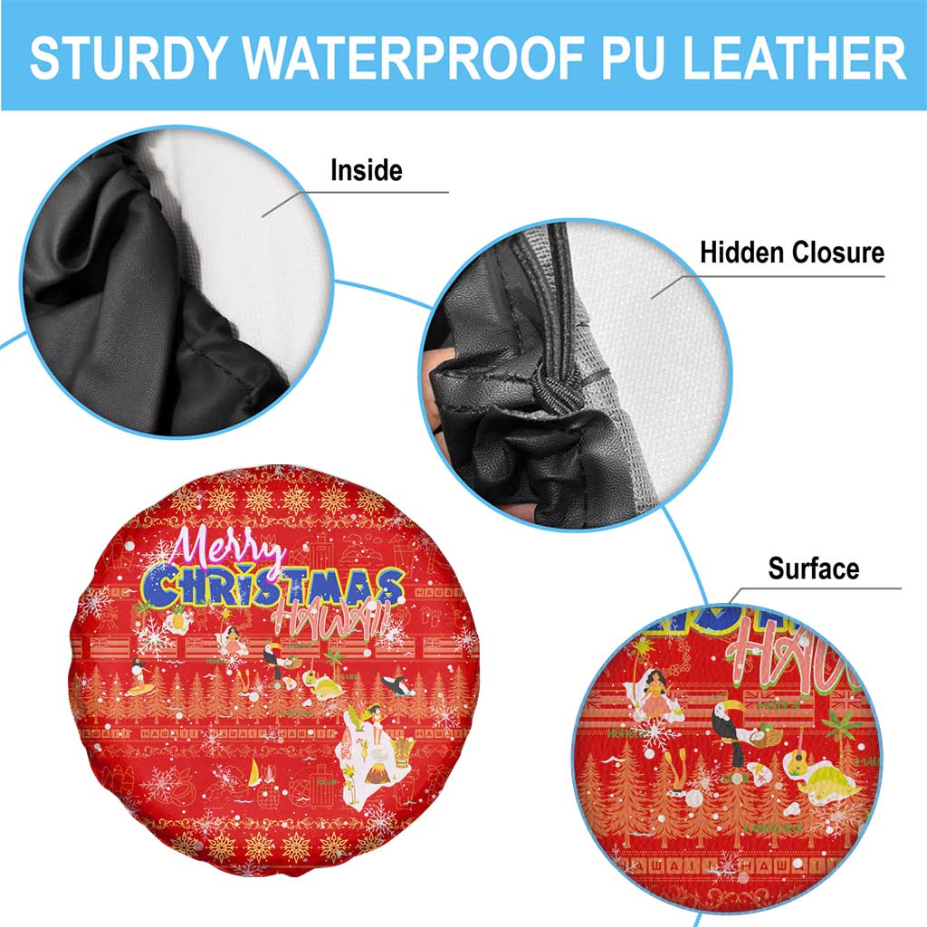 Merry Christmas Hawaii Spare Tire Cover Xmas Travel Map - Polynesian Pride