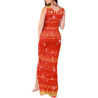 Merry Christmas Hawaii Tank Maxi Dress Xmas Travel Map - Polynesian Pride