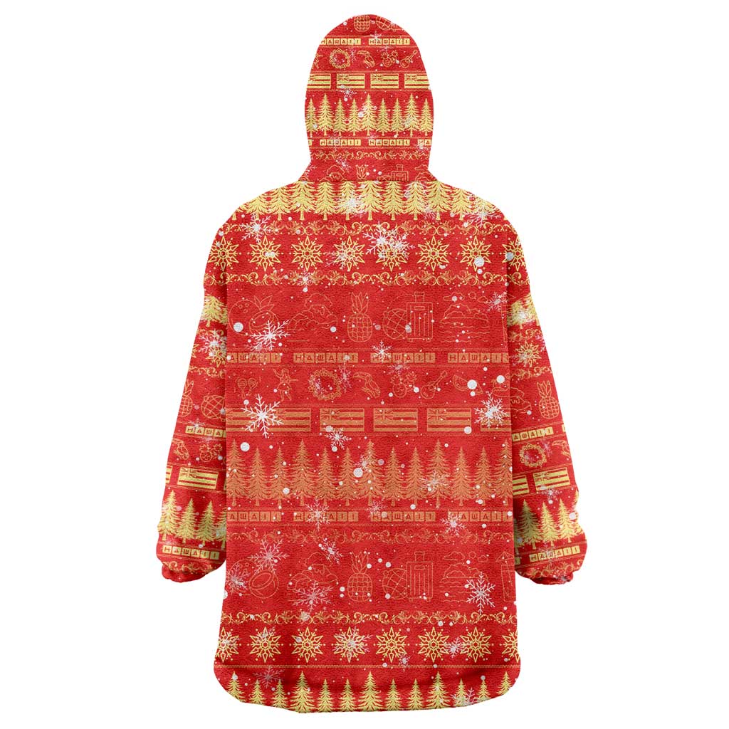 Merry Christmas Hawaii Wearable Blanket Hoodie Xmas Travel Map DT02 - Polynesian Pride